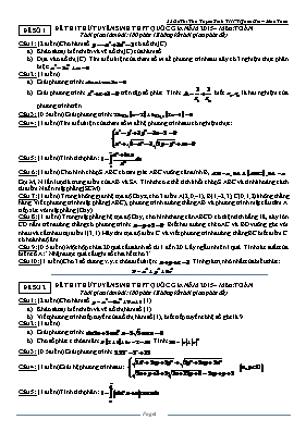 23 Đề Thi Thử Tuyển Sinh THPT Quốc Gia  Môn Toán